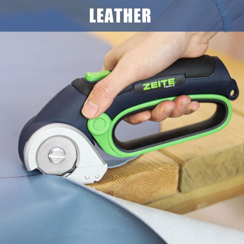 zeite 4V Cordless Electric Scissors with USB Charging Cable, 2 x Blade, 1 x Storage Case,Power Rotary Cutter for Cardboard Boxes,Fabric,Carpet Recycling,Gift for Men and Women - Image 5